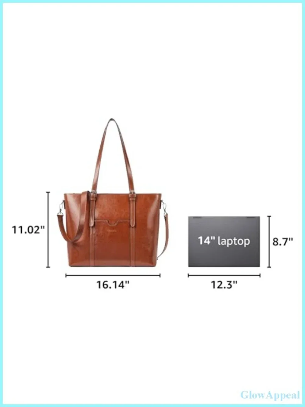 Genuine Leather Laptop Bag Work Tote Satchel Briefcase 15.6 Inch